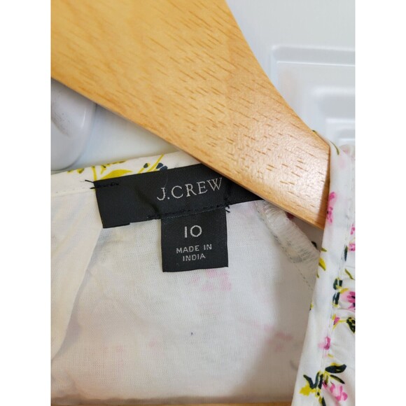 J. Crew Side-Cutout Cotton Poplin Dress Meadow Floral Size 10 - Picture 5 of 11